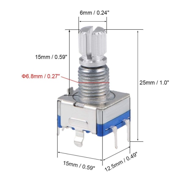 Drejekodeomskifter 360 grader 5 STK 5 STK 5pcs