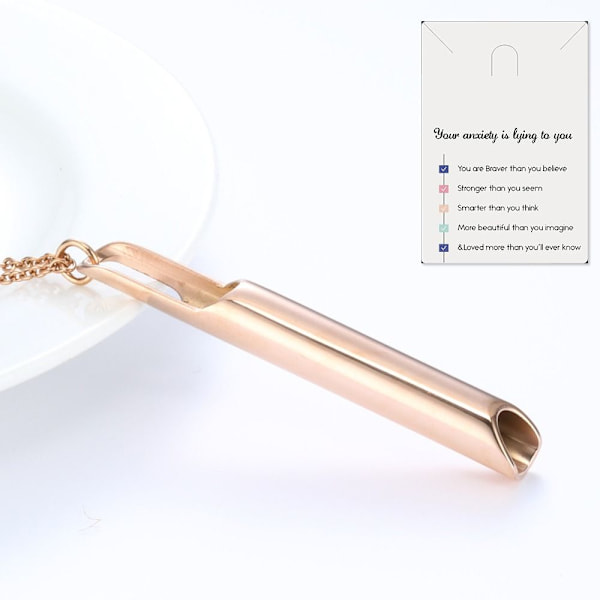 Mindful Breathing Kaulakoru Mindful Anapana Hengittävä kaulakoru Rose Gold