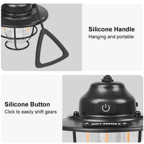 Udendørs Pendel Camping Lanterner SORT Black