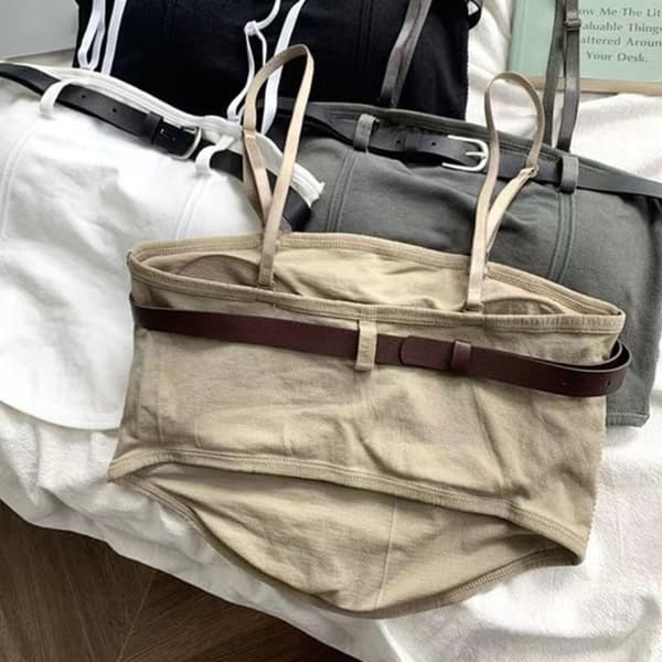 Camisole Dame Topp GRÅ Grey