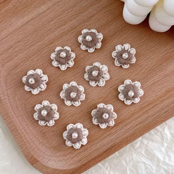 20 stk/parti Lille Flower Patch Broderi Sticker 3 3 3