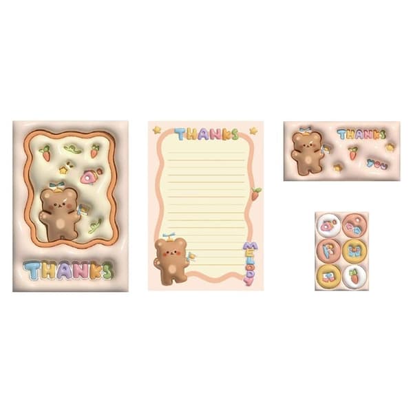 Brevpapirsett med konvolutter BEIGE Beige