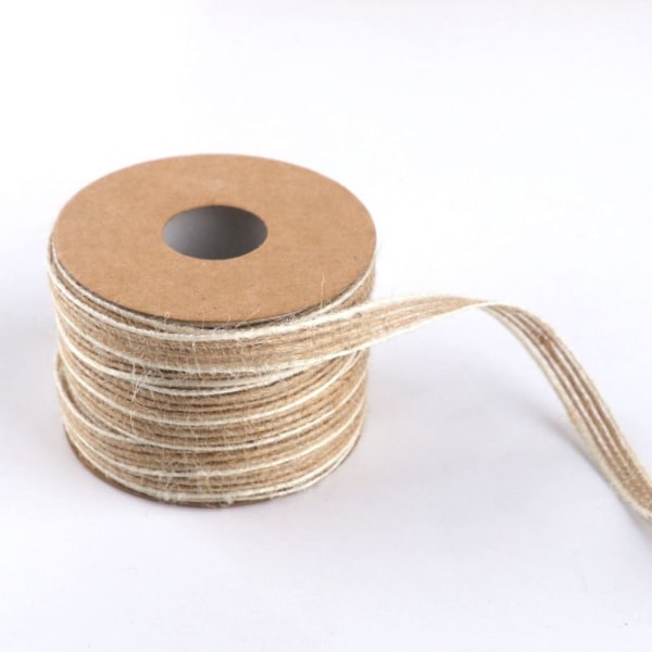 10M/Rulle Naturlig Jute Reb Gavepakning Webbing HVID White