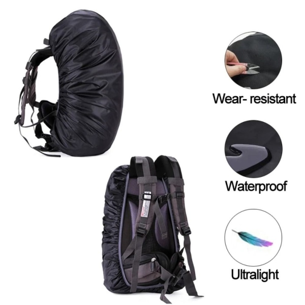 Ryggsekk Regntrekk Bagtrekk SORT 60L black 60L