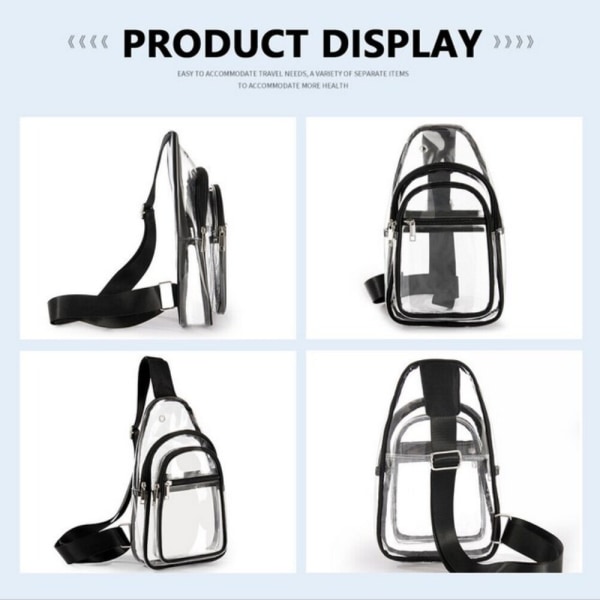 Fashion Messenger Bag Transparent PVC Bröstväska Sport