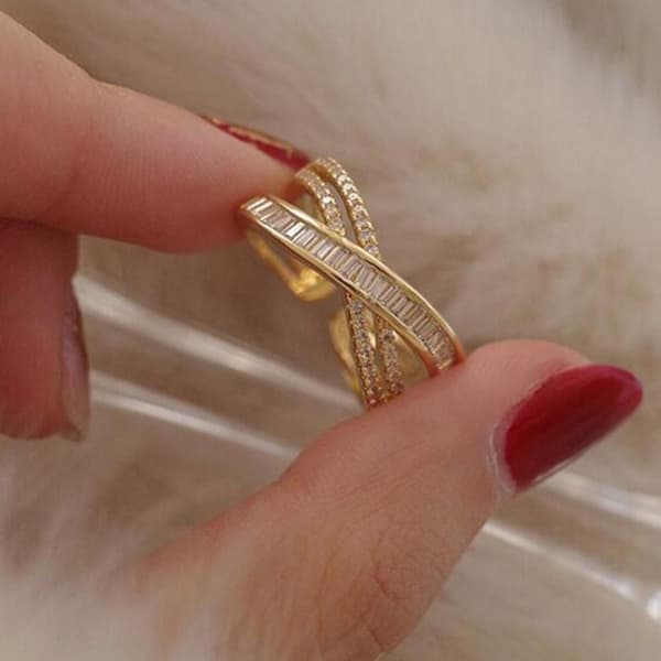 Justerbare Ringe Zircon Åbningsring SØLV Silver