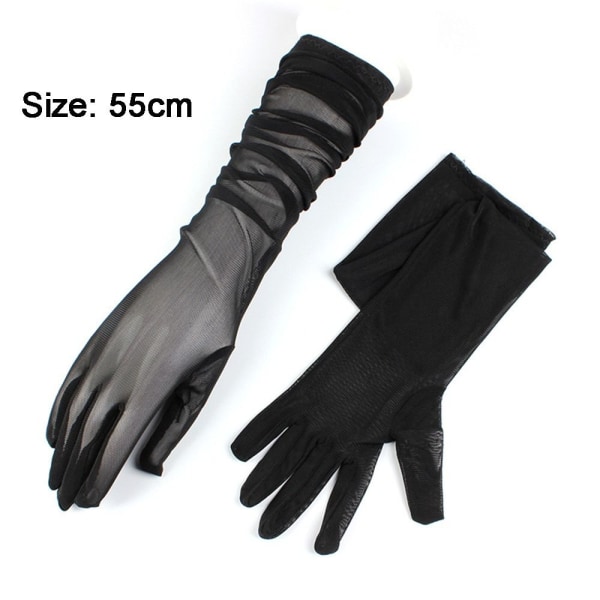 Finger Strumpbyxor Handskar Långa, genomskinliga handskar