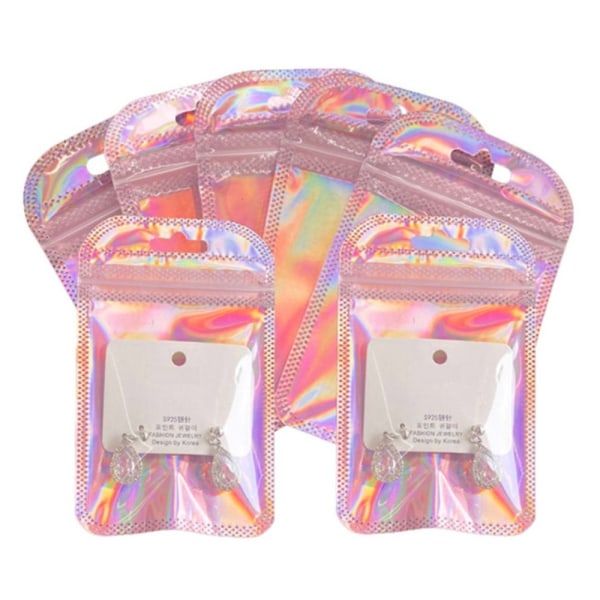 50stk Emballasje Poser Ziplock Poser 6,5X10CMPINK ROSA 6.5x10cmPink