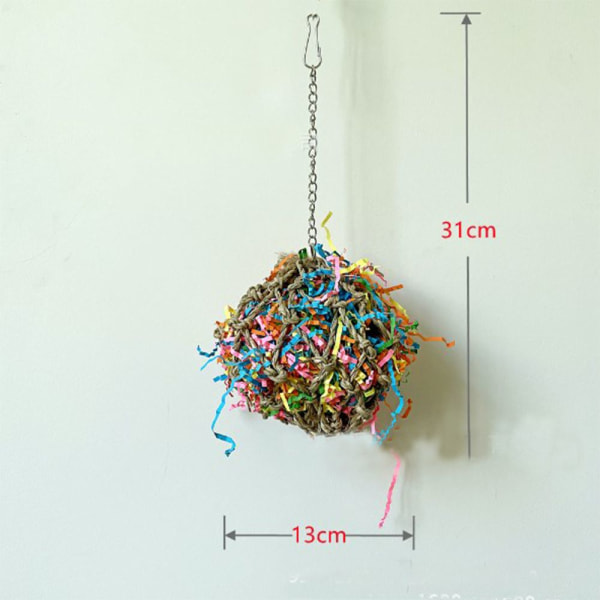 Parrot Toy Grass Woven Färgglad Tear Toy Dekompression Fun Pull