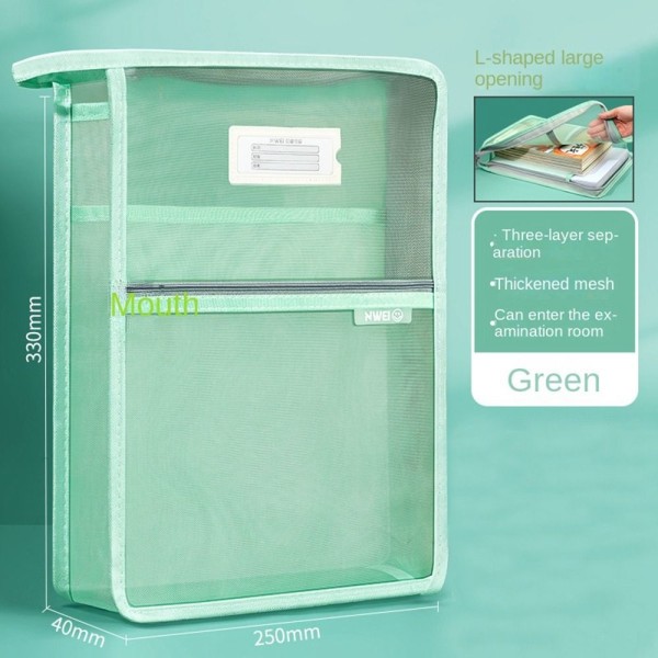 Mesh blixtlåspåse påse Transparent filpåse FÄRG 5 FÄRG 5 Color 5