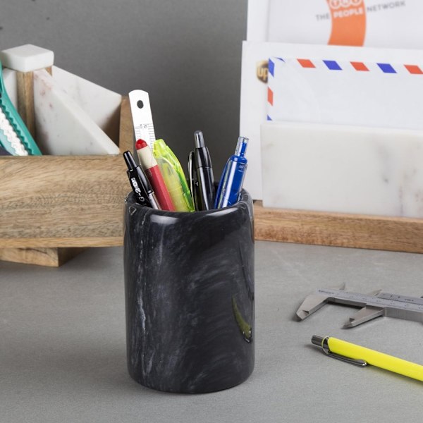 Marble Pen Pennhållare Skrivbord Pennhållare Skrivbord Organizer Hållare