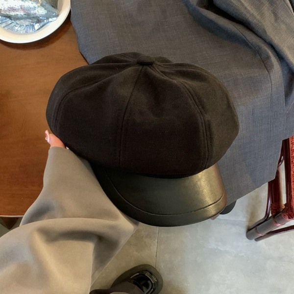 Kvinder baret ulden baret kasket SORT Black