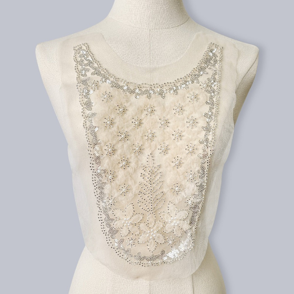Mesh blonder brodert stoff Patch Blomst klut klistremerke brystet