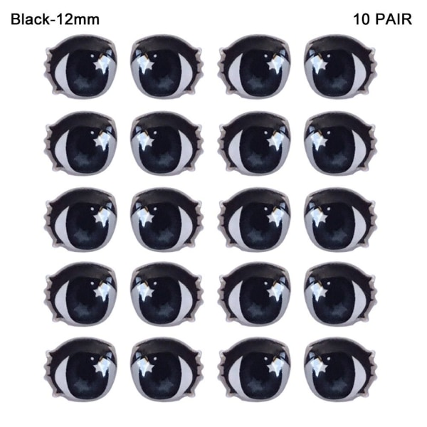 Sarjakuva Silmätarrat Anime Figuriininukke MUSTA-12MM MUSTA-12MM Black-12mm