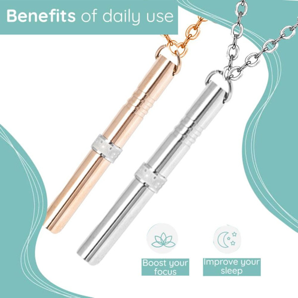 Mindful Breathing Necklace Mindful Anapana Breathing Necklace Rose Gold