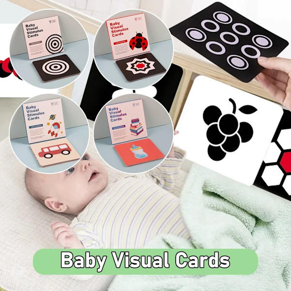 1Set baby kort med hög kontrast 3-6 MÅNADER 3-6 MÅNADER 3-6 Months
