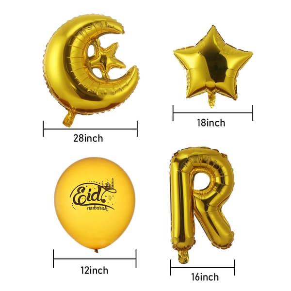 29 stk. Eid Mubarak Balloner Ramadan Mubarak GULD