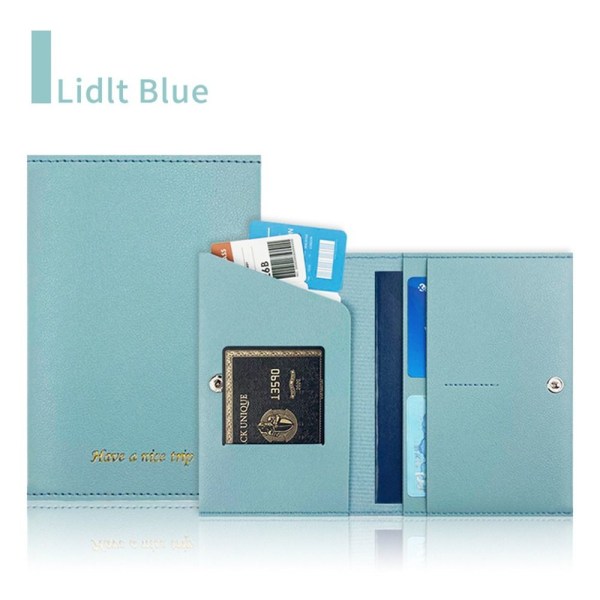Pas Cover Dokument Kreditkort Etui LYSEBLÅ Light Blue