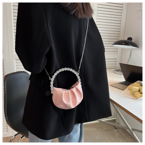 PU Läder Handväska Mini Crossbody Väska VIT White