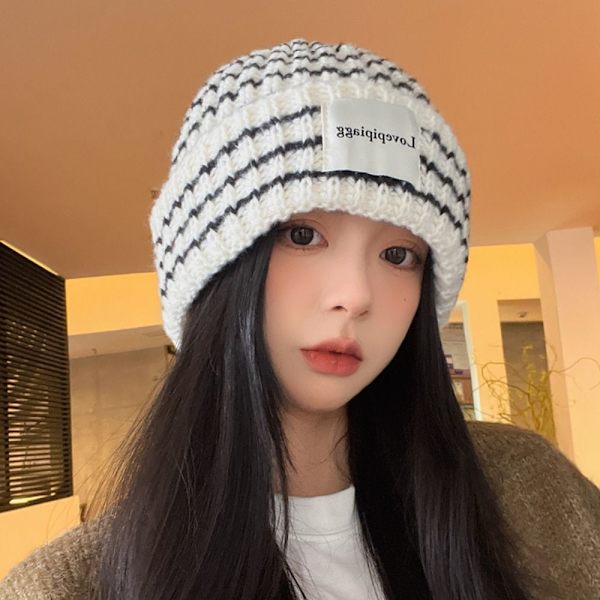 Strikket hue uldhue HVID White