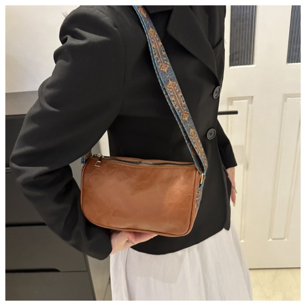 Retro kuddform väska Axelväska BRUN Brown