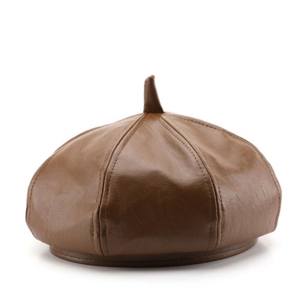 Kvinner Beret Beret Cap KAFFE Coffee