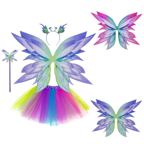 Fairy Wings Dress-Up Wings LILLA 4STK/SETT 4STK/SETT purple 4pcs/set-4pcs/set