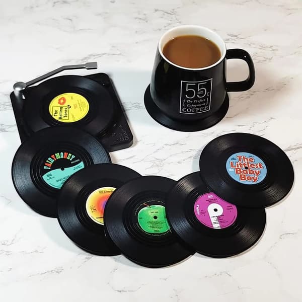 2/4/6 STK Vinylplade Coaster Te Coaster D-4PCS D-4PCS D-4PCS