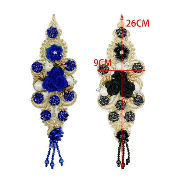 Färgglada broderade tygdekaler med blommor 5 5 5
