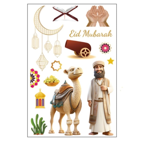 Eid Mubarak-klistremerke Ramadan-dekorasjoner 2 2 2