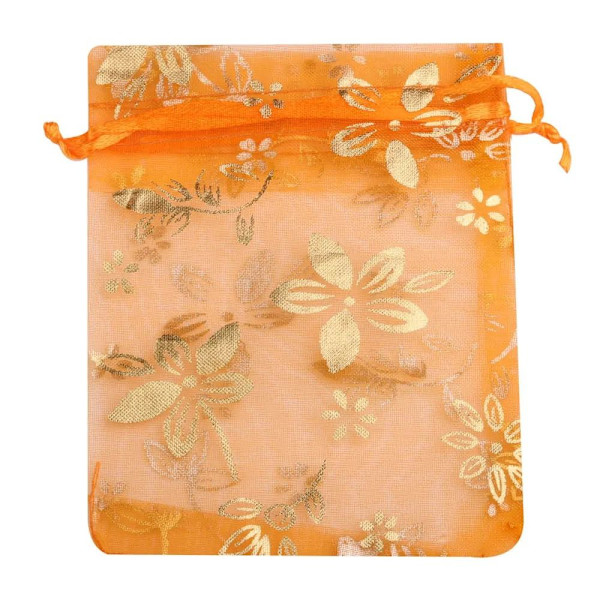 20st/lot Organza smyckespåsar Presentförpackningspåsar ORANGE Orange 9x12cm