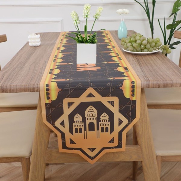 Ramadan Decoration Table Runner Home Pöytäliina BLACK STYLE1 black style1-style1