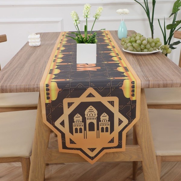 Ramadan Dekoration Bordslöpare Hem Duk VIT STIL1 white style1-style1
