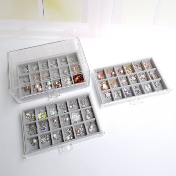 Smycken Förvaringslåda Örhängen Organizer BEIGE Beige