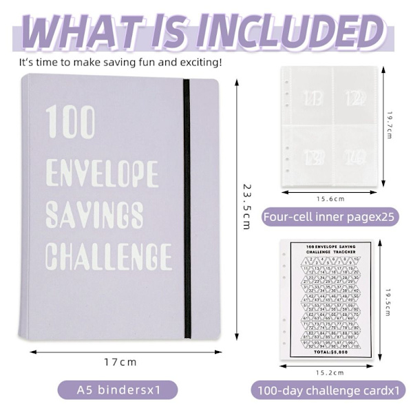 Binder Budget Planning Notebook Financial Plann Envelope PURPLE purple 2-2