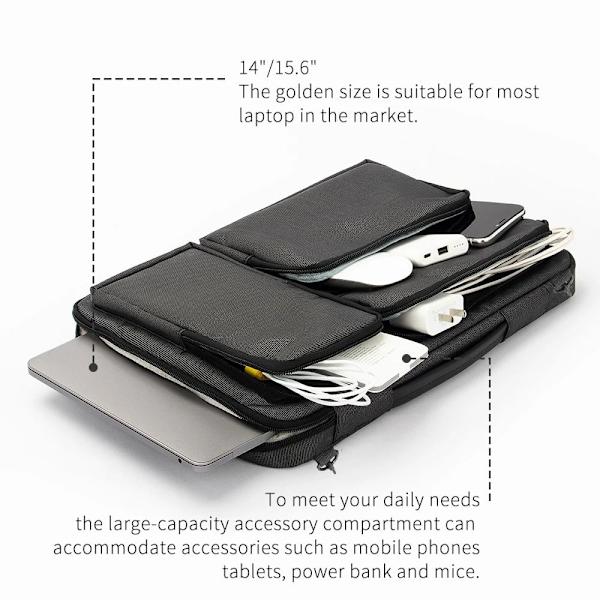 Laptopväska i nylon Notebook-axelväska SVART 15 15,6 tum 15 black 15 15.6 inch-15 15.6 inch