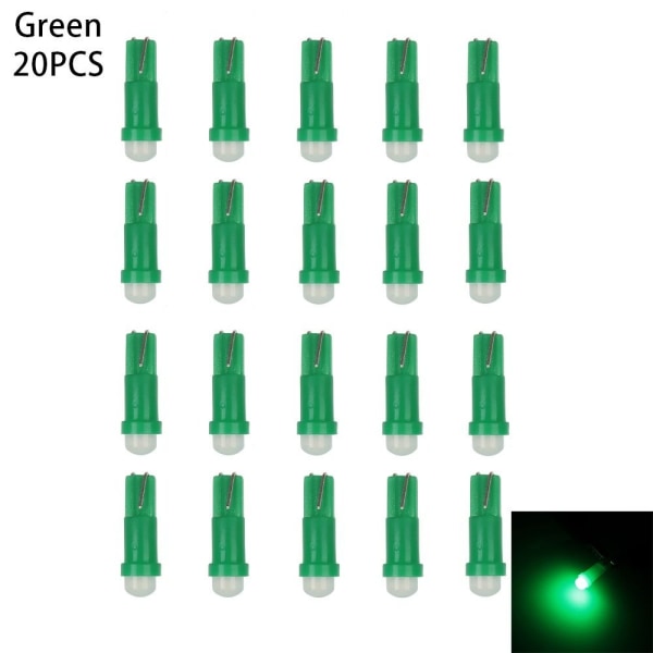 T5 LED-lampor Dashboard-ljus GRÖN 20ST 20ST Green 20Pcs-20Pcs