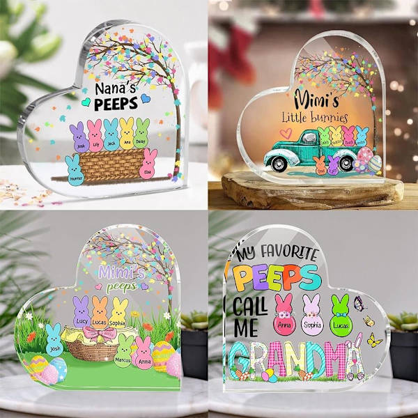 Påskhareprydnad Hjärtformade prydnadsföremål NANA'S PEEPS nana's peeps