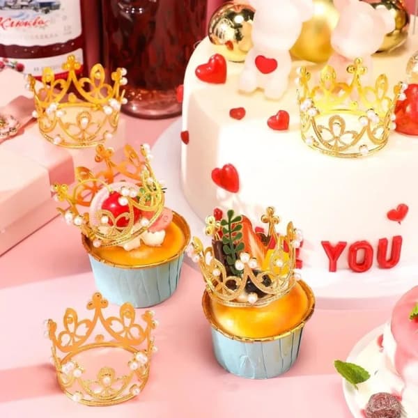 Mini kronprinsess-tiara GULD gold