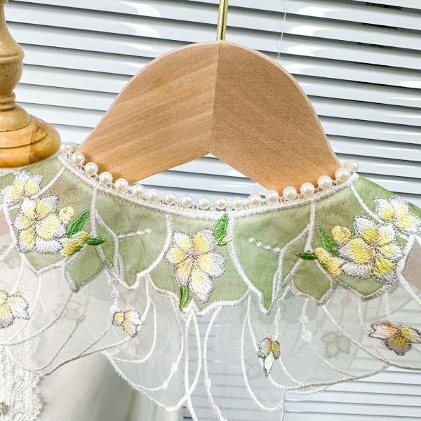 Barns Cloud Shoulder Hanfu broderad krage Avtagbar
