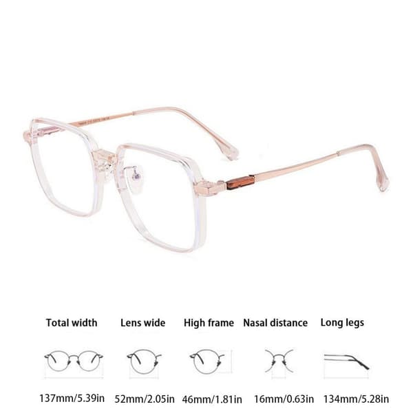 Firkantede briller med anti-blått lys, ROSA ROSA Pink