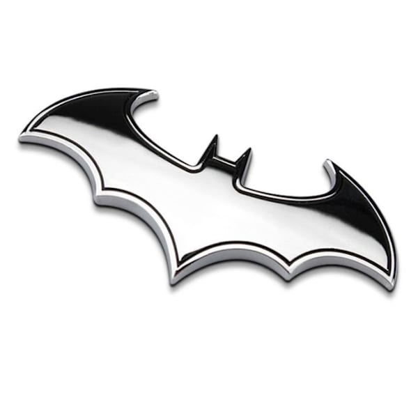 2 stk Bat Car Badge Bat Shape Badge Metal Emblem Sticker SORT black
