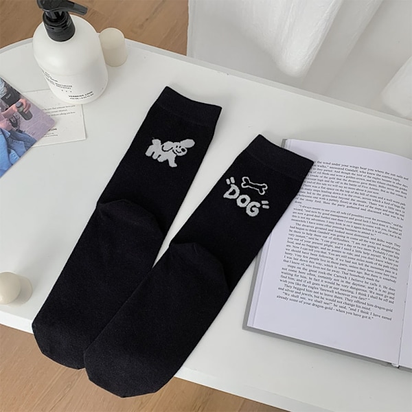 Asymmetriska Graffiti Strumpor Tunna Damstrumpor SVART Black