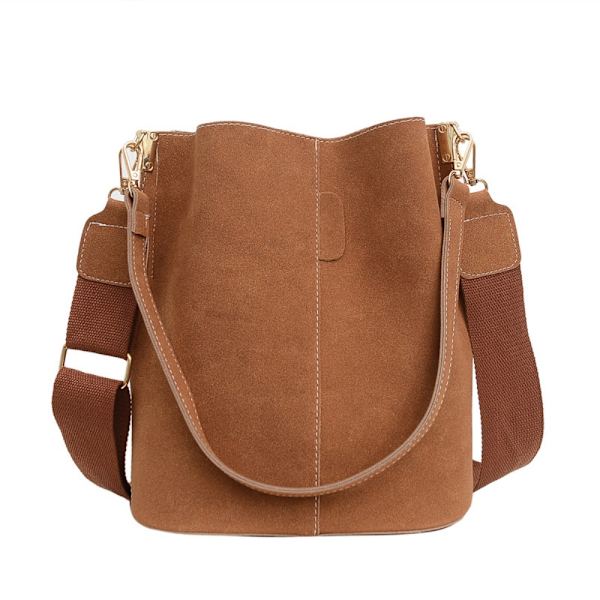 Minimalistisk Bucket Bag Håndholdt Skuldertaske SORT Black