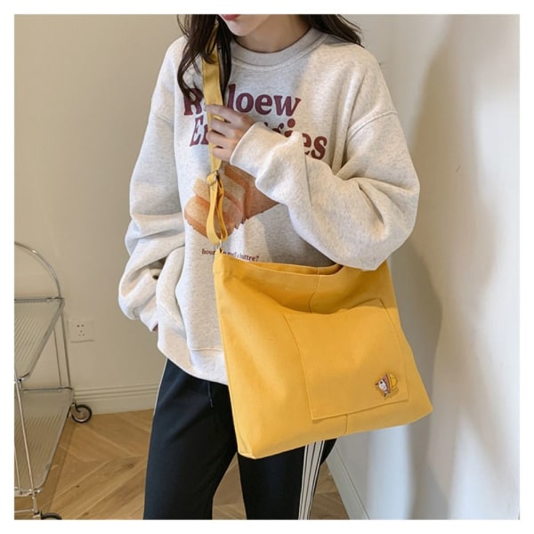 Lærredsstoftasker Casual Messenger Tasker SORT black