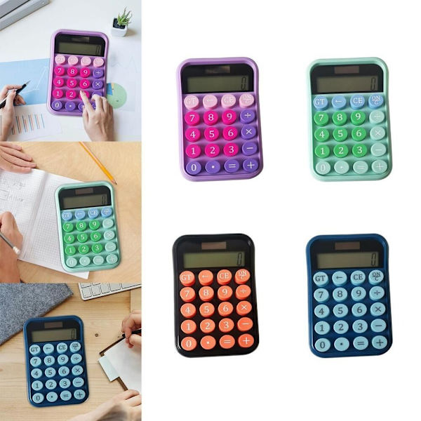 Solar Lommeregner Mekanisk Tastatur Lommeregner SORT Black