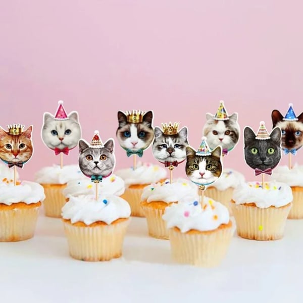 Crown Dog Cat Cake Topper Party Cupcake Toppers CAT CAT Cat