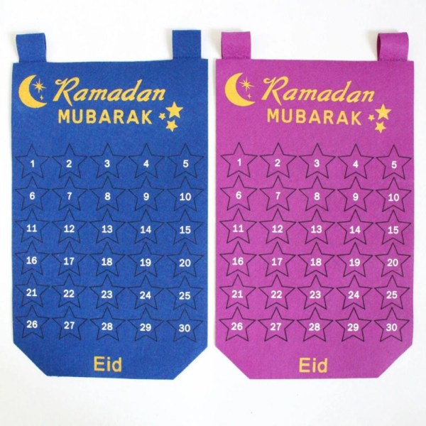 Nedtællingskalendere Nedtælling til Eid Skilt Eid Mubarak PURPLE 2