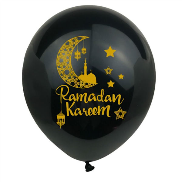 10 stk Eid Mubarak Ramadan Balloner Latex Balloner SORT