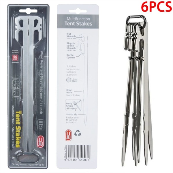 1/6 stk. Campingteltpæle Baldakin teltpløkker 22CM-6STK 22CM-6STK 22cm-6pcs